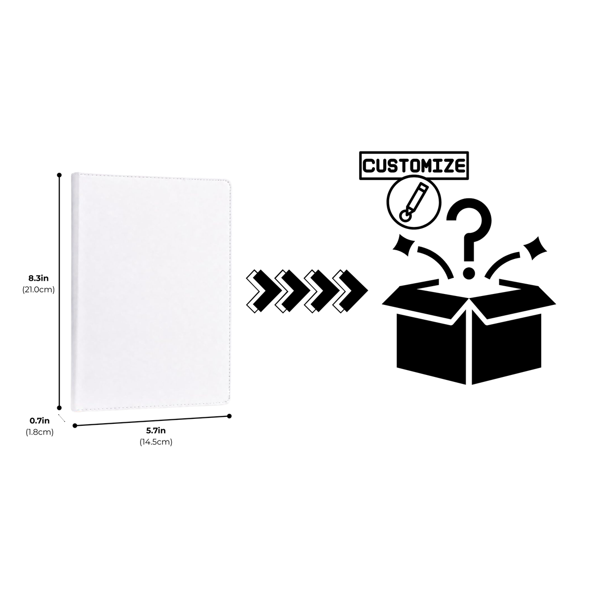 Custom A5 White Sublimation Journal