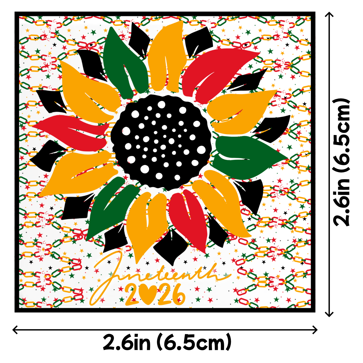 Custom Sublimation 2..6 x 2.6 Medium Magnet Graphic - Juneteenth Print | Jadez World