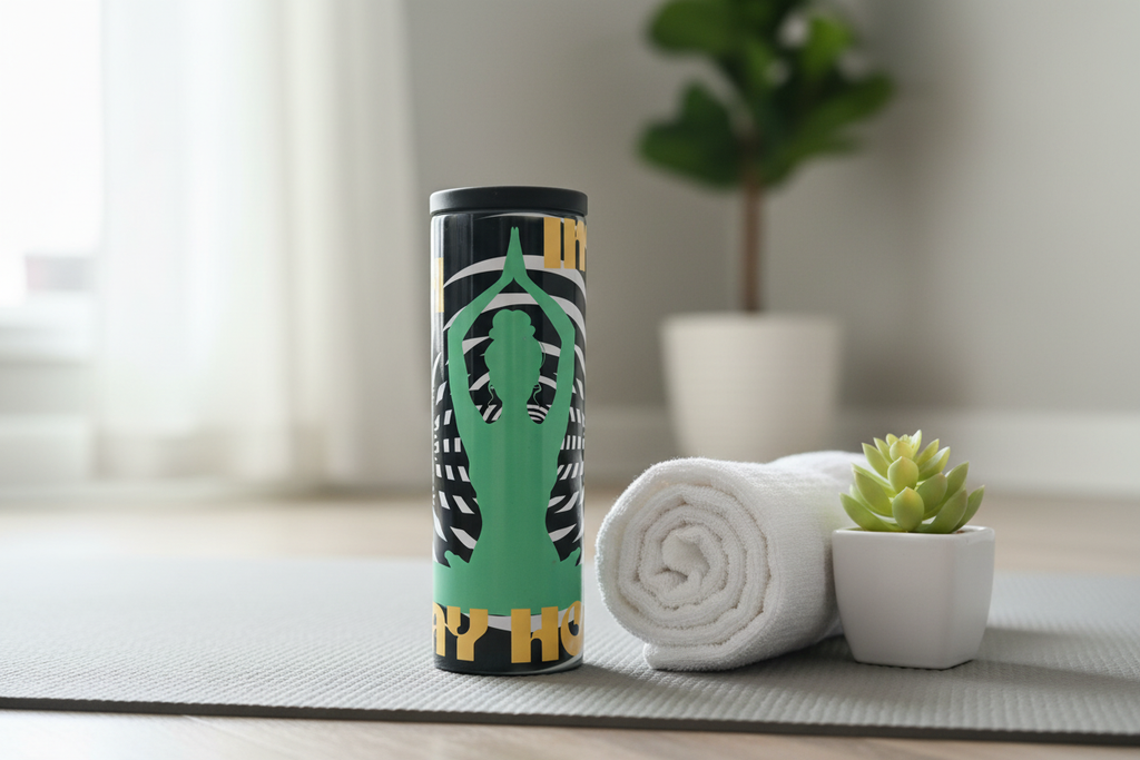 Custom Sublimation 20 oz Stainless Steel Tumbler – Lifestyle Shot - AI Rendering Product Shot - Nah Imma Stay Print | Jadez World