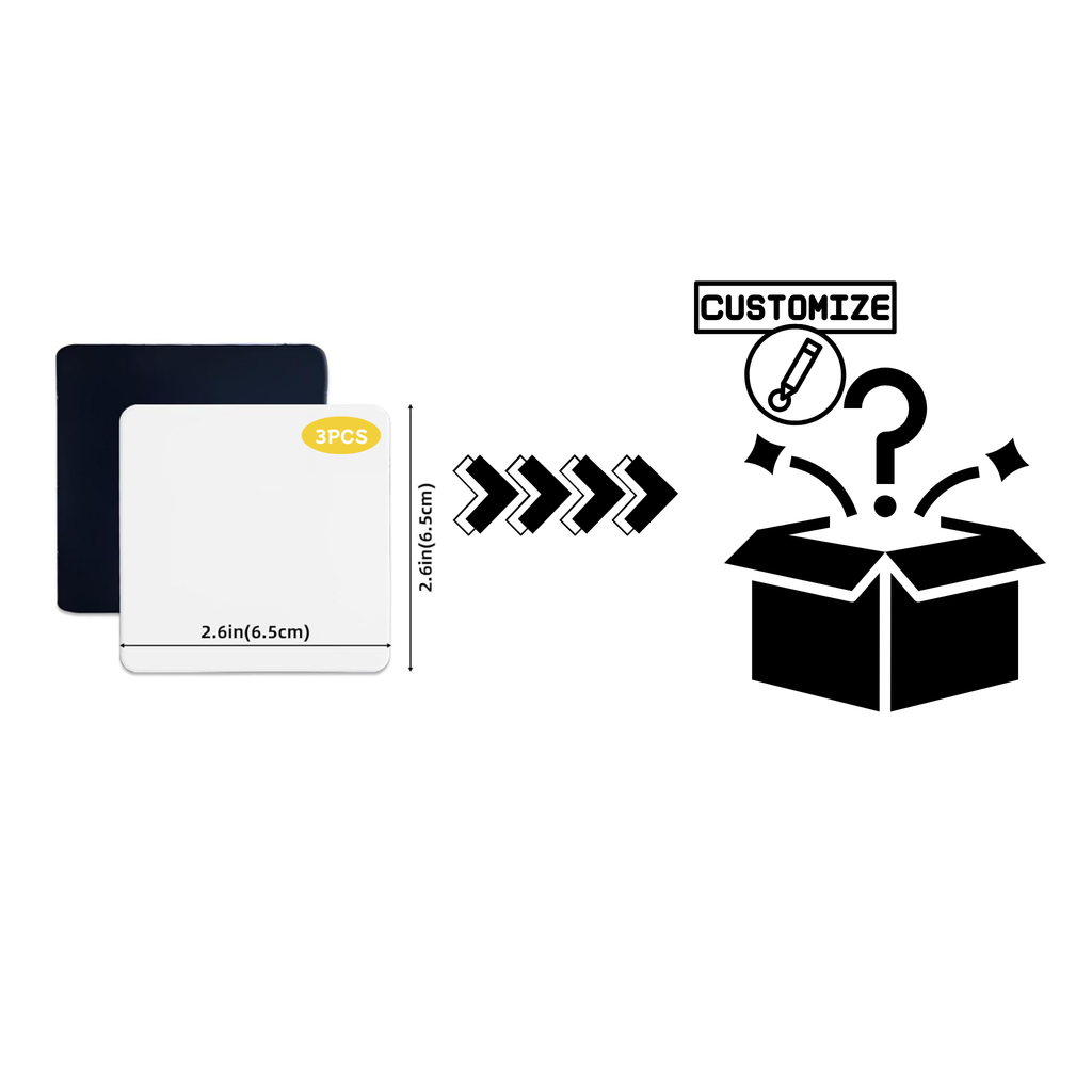 Custom Sublimation 2.6 x 2.6 Medium Magnet 3 pcs Trio Bundle Graphic - Custom Graphic | Jadez World