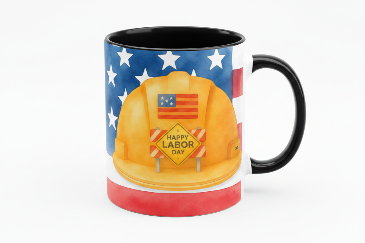 Black Handle Helmet Mug
