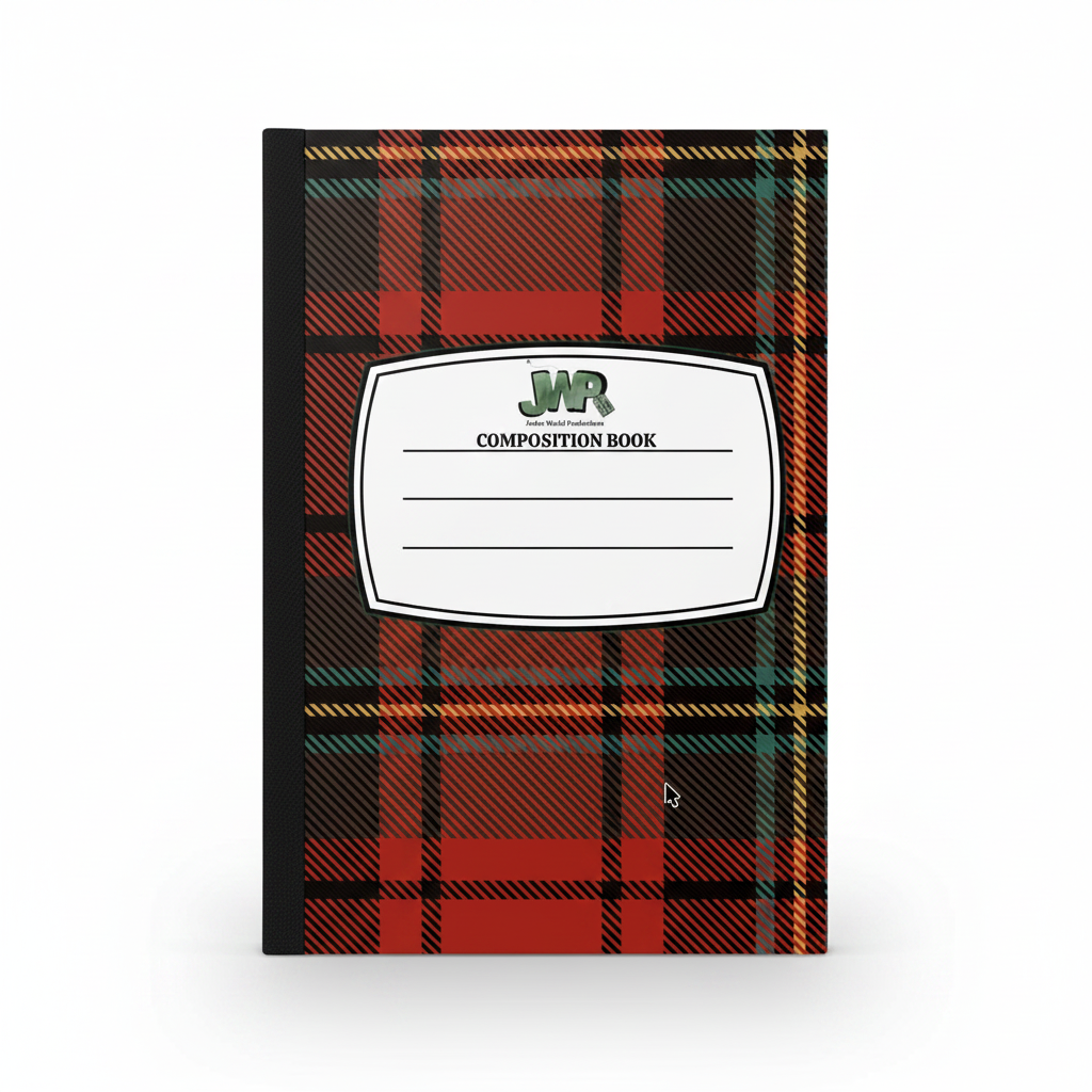 Clean professional tartan plaid notebook shot