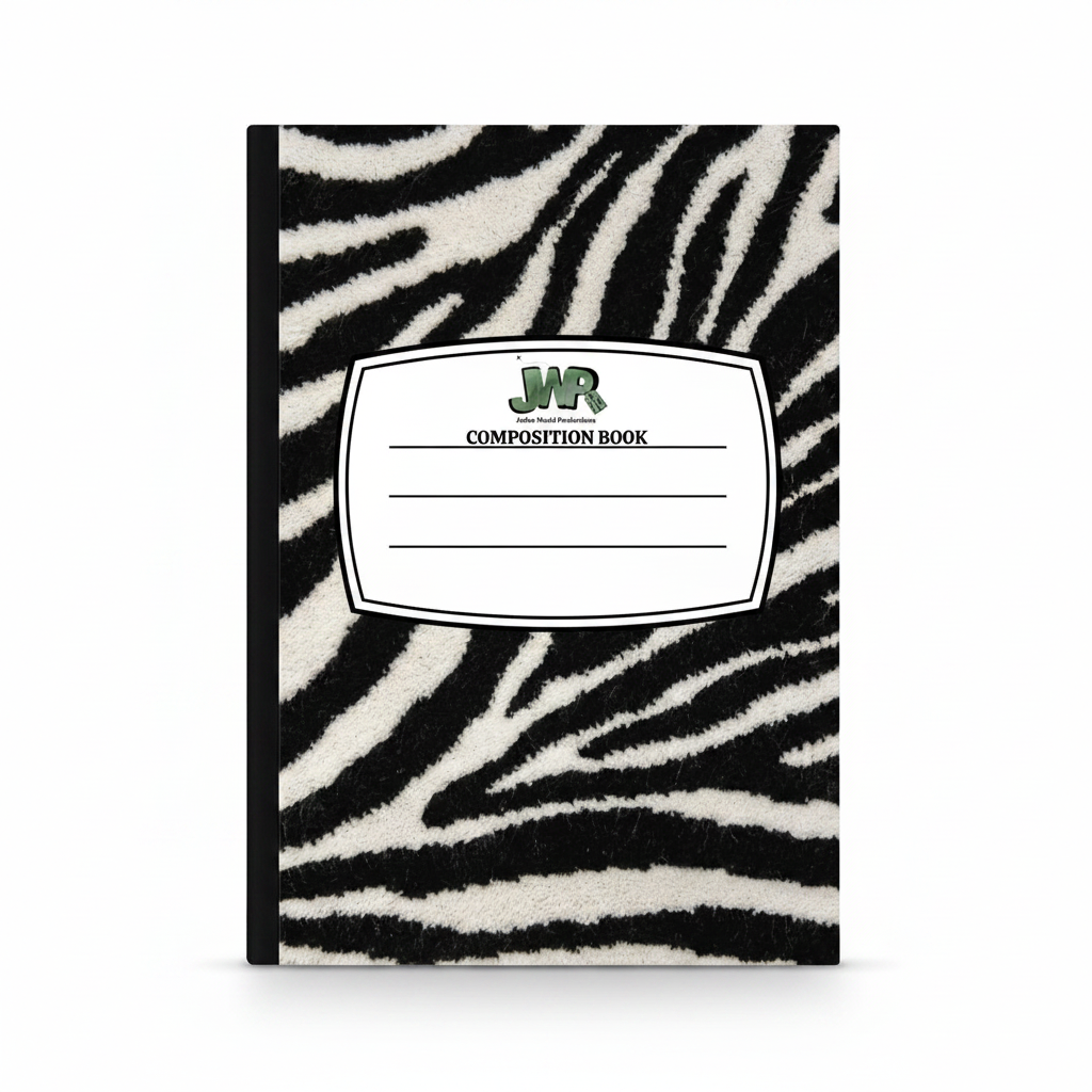 Clean professional zebra notebook shot