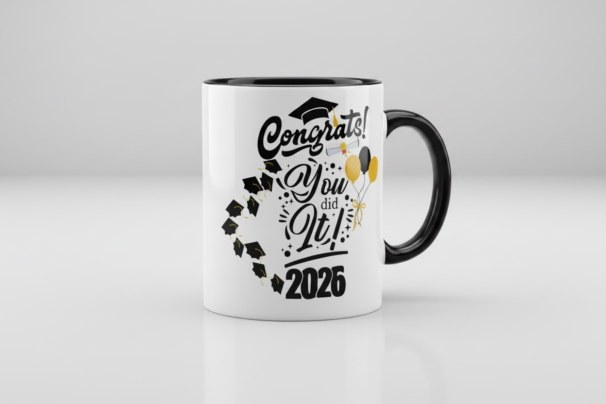 Congrats You Did It Mug - Black Handle Reference