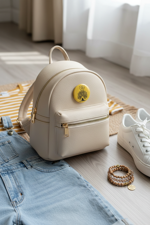 Friends by Fate Pin on Mini Backpack