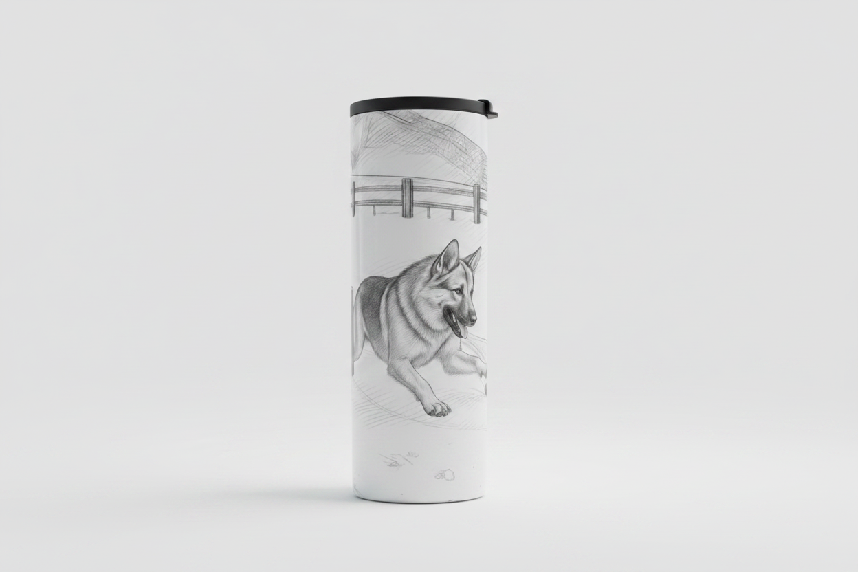 German Shepherd Tumbler Clean Shot