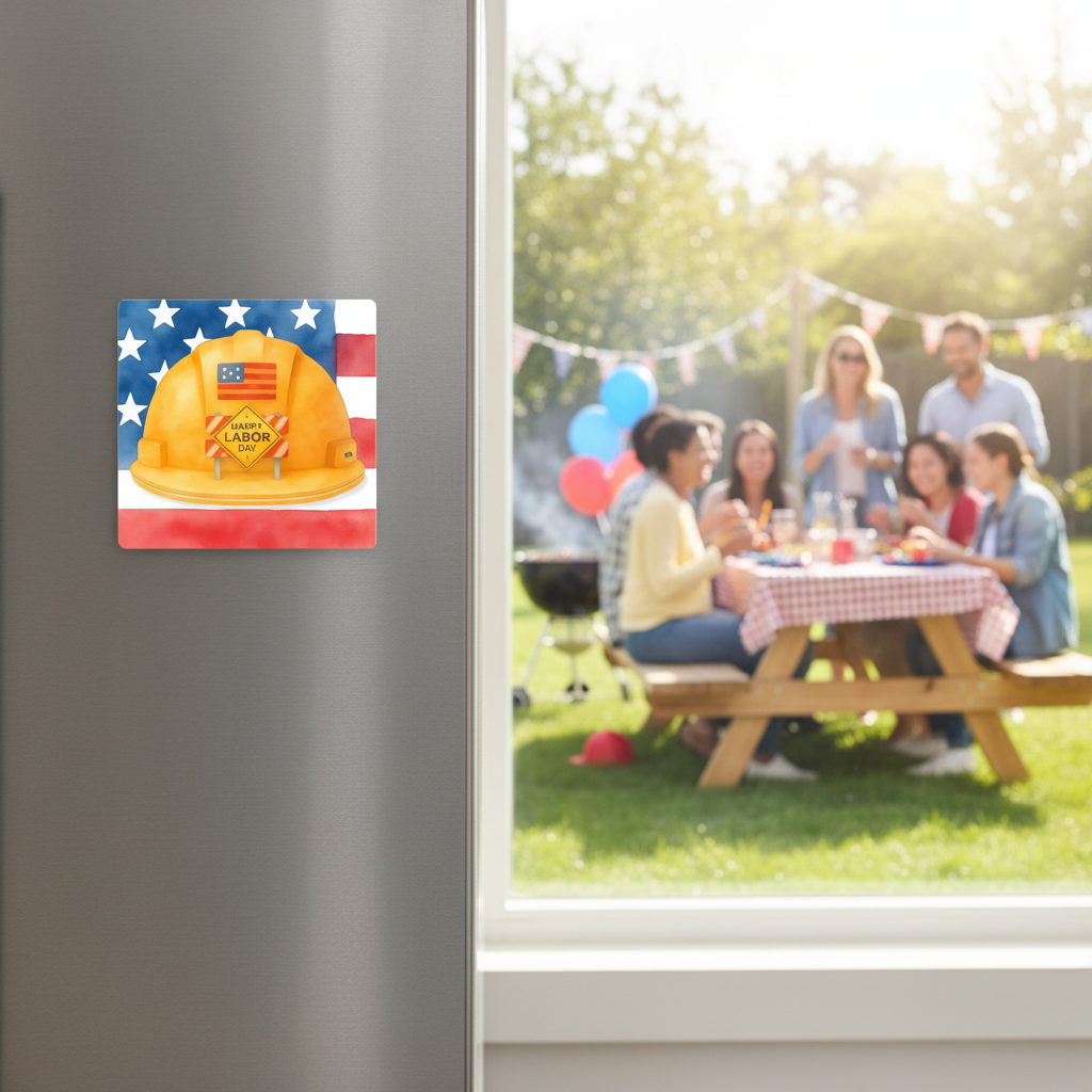 Labor Day Magnet Diverse Picnic Scene