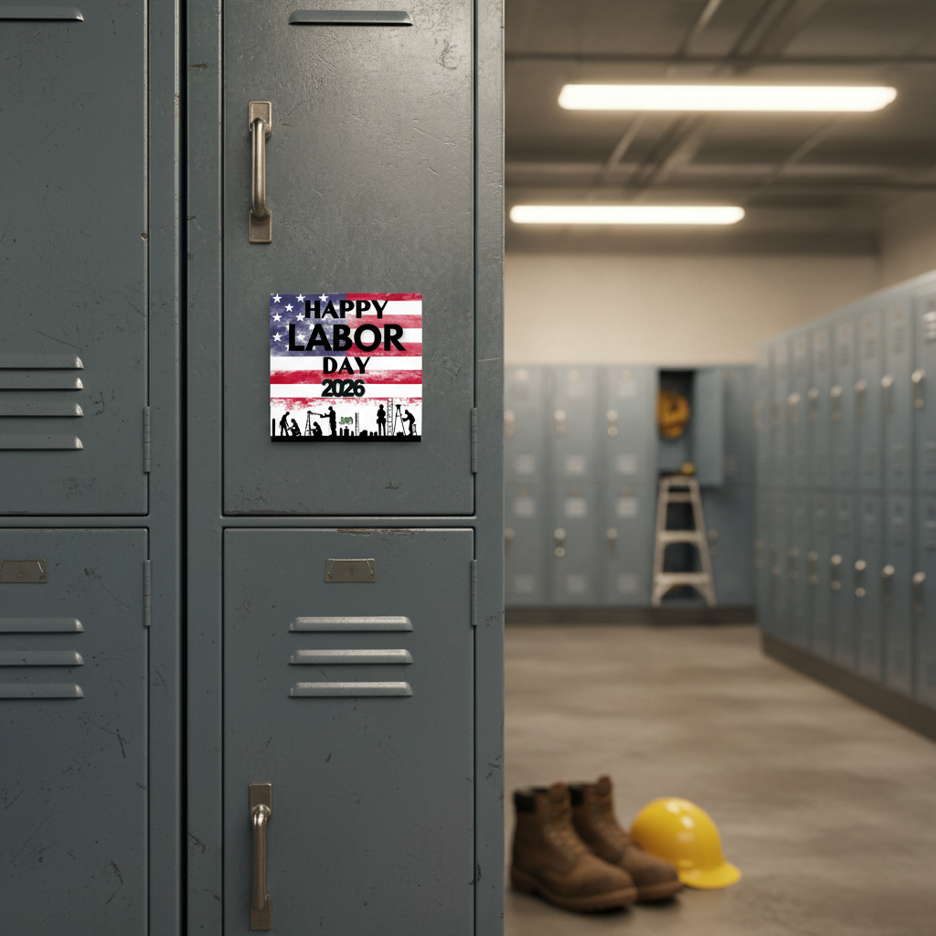 Labor Day Magnet Work Locker Scene