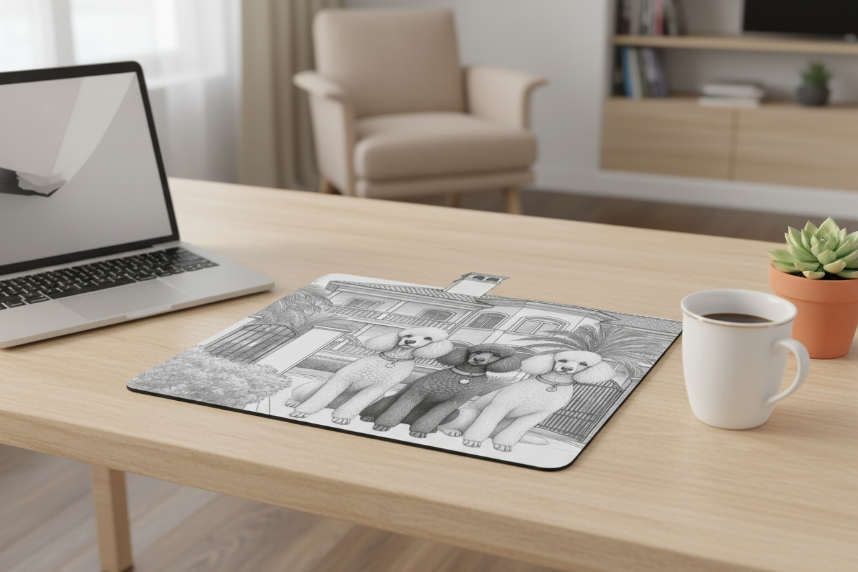 Poodle Mousepad Lifestyle Shot