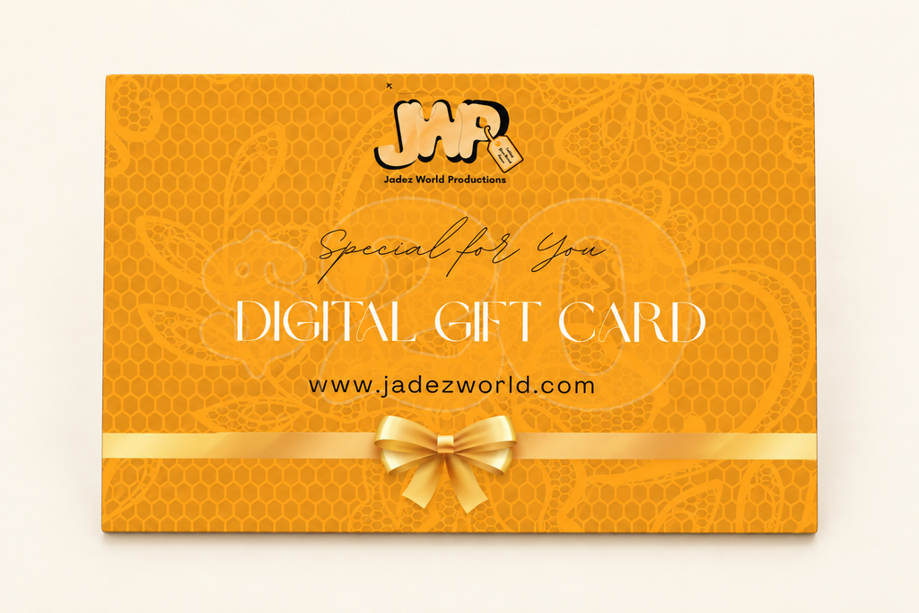 Professional Jadez World orange gift card product shot