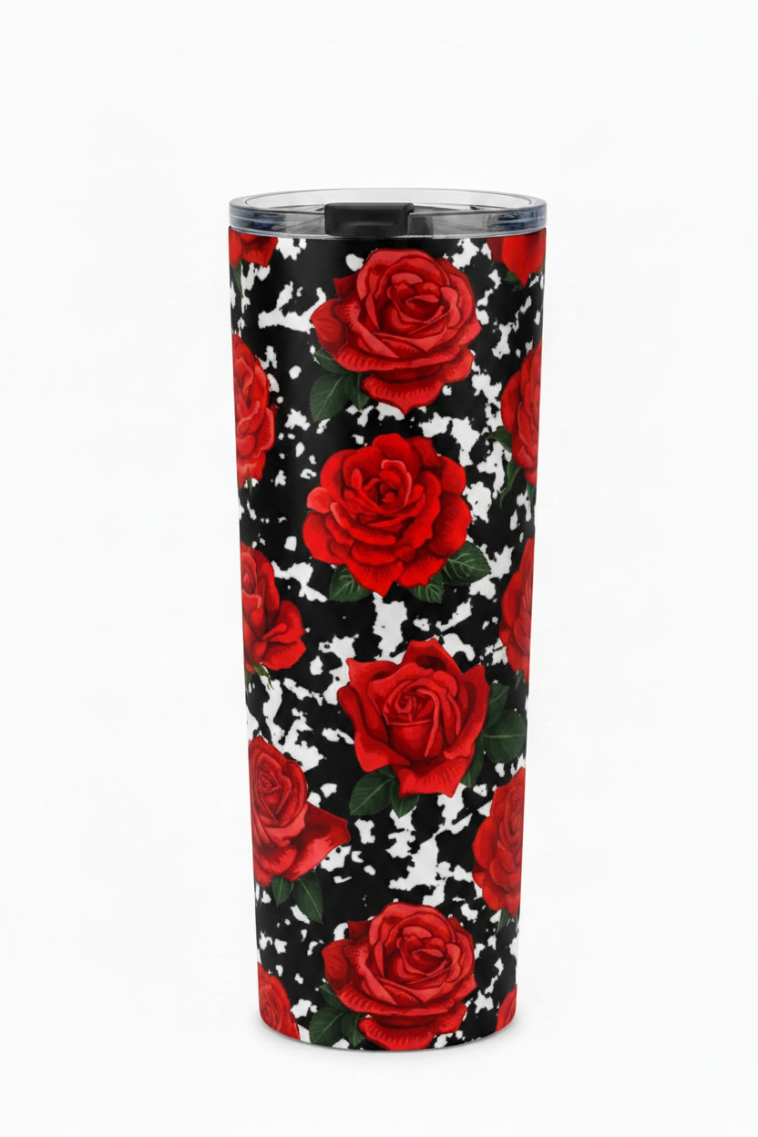Red Roses Print Tumbler