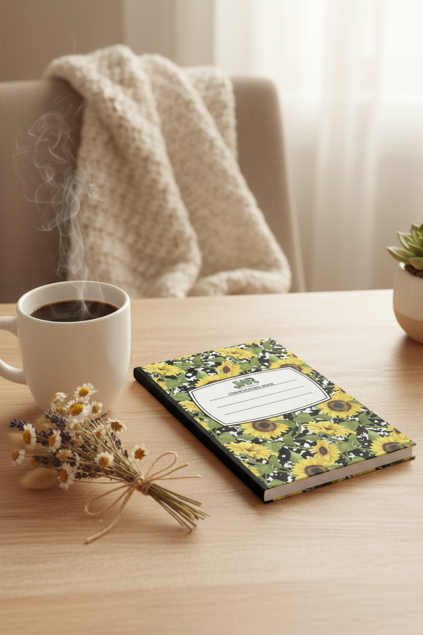 Sunflower Notebook Lifestyle Shot